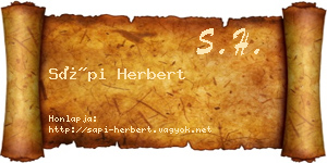 Sápi Herbert névjegykártya